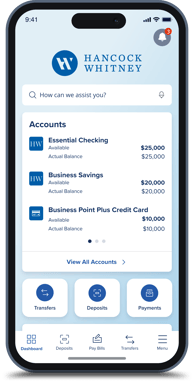 Introducing The New Business App Hancock Whitney Bank